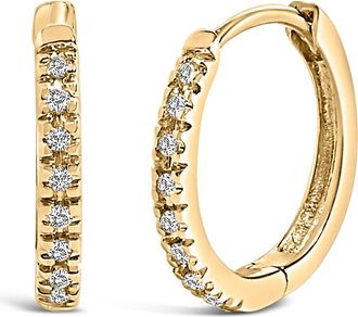 House of Brilliance 14K Gold 1/5 CTW Diamond Huggie Hoop Earrings in Yellow at Nordstrom
