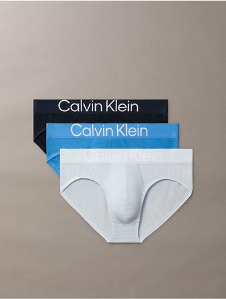 Calvin Klein Mens Ultra Soft Lyocell 3-Pack Hip Brief - Multi - XL