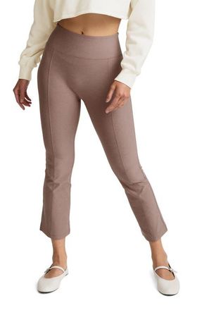 Beyond Yoga Spacedye Pintuck Kick Flare Pants in Rosey Taupe Heather at Nordstrom, Size X-Large