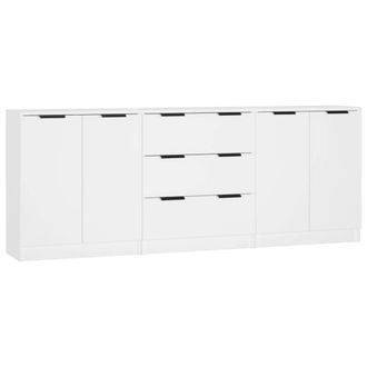Berkfield Home 3 Piece Sideboards White Engineered Wood