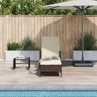 vidaXL Vidaxl - Sun lounger Reclining Brown 157 x 55 x 92cm Poly Rattan
