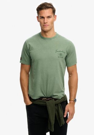 Superdry Rundhalsshirt SUPERDRY TOKYO NARRATIVE LOOSE TEE, Herren, Gr. XXL, l pad gr&uuml;n, Single Jersey, Obermaterial: 100% Baumwolle, bedruckt, loose fit normal