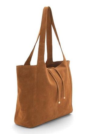 Mango Suede Shopper Tote in Brown Leather at Nordstrom Rack