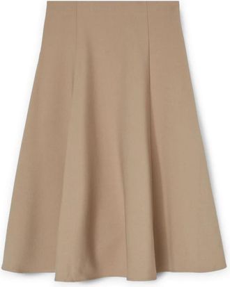 Motivi Halve Cirkel Rok - Dames - Midirokken - Beige - 2XS - Polyester - Rokken