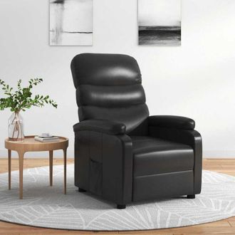 vidaXL Sill&oacute;n Reclinable De Cuero Sint&eacute;tico Negro Vidaxl