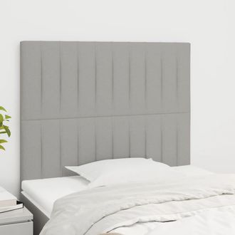 vidaXL Cabeceros 2 Unidades De Tela Gris Claro 100x5x78/88 Cm Vidaxl