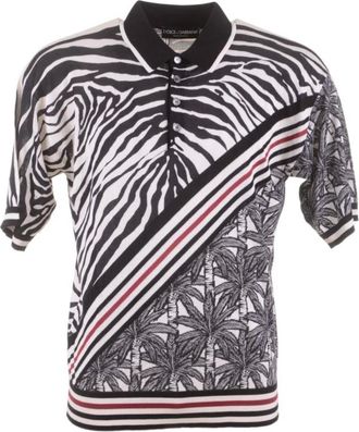 Dolce & Gabbana Polo Shirts, male, Black, M, Pullover Short Sleeves Polo