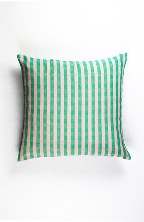Archive New York Handwoven Classic Striped Square Cotton Throw Pillow in Green at Nordstrom, Size 20X20