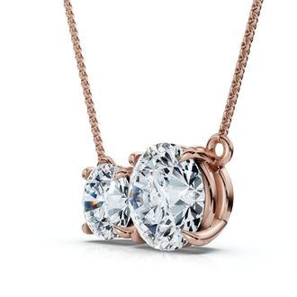 Pompeii3 1 1/2Ct Rounds Toi et Moi Diamond Pendant 14k Gold or Pt Lab Grown Size: 1/3 Wide