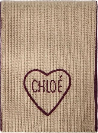 Chlo&eacute; Accessoires, Dames, Beige, ONE Size, Wol, Encoeur Sjaal