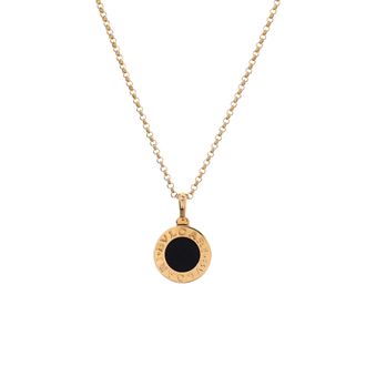 Bulgari Bvlgari Pendant Necklace 18K Yellow Gold with Onyx
