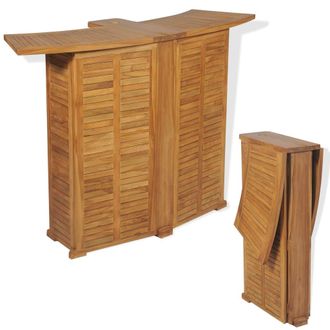 vidaXL Mesa De Bar Plegable De Madera Teca Maciza 155x53x105 Cm Vidaxl