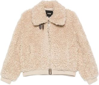 Maje Giacca in pelliccia sintetica con zip - Toni neutri