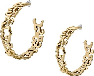 Diesel Stainless steel hoop earrings - Earrings - Unisex - Gold