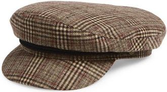 Brixton Fiddler Cap in Brown/tan/red Plaid at Nordstrom, Size X-Small