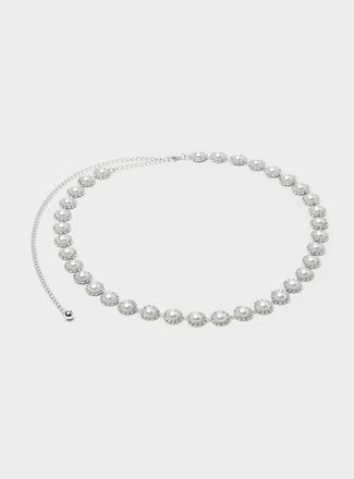 Simons Womens Crystal and pearl flower fine chain