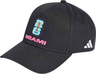 adidas FIFA World Cup 2026 Miami Adjustable Twill Ball Cap in Black/White at Nordstrom