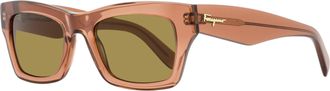Ferragamo Ferragamo Womens Bold Rectangular Sunglasses SF996SCP 643 Antique Rose 51mm