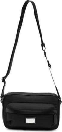 Emporio Armani Logo Print Crossbody Bag - Heren - Schoudertassen - Zwart - ONE Size - Nylon - Tassen