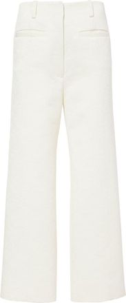 Proenza Schouler cotton wool jacquard trousers - women - Cotton/Wool - 4 - White