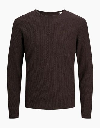 Jack & Jones Jack & Jones Mens Knit Crew Neck Regular Fit Sweater - Brown - Size: 42