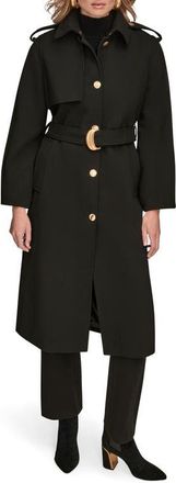 DKNY Modern Crepe Trench Coat in Black at Nordstrom, Size X-Small