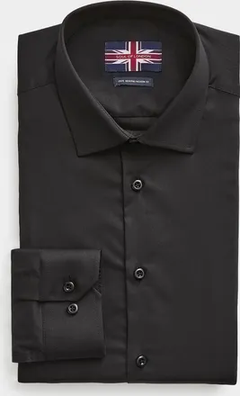 Soul of London Mens Solid stretch twill shirt Modern fit