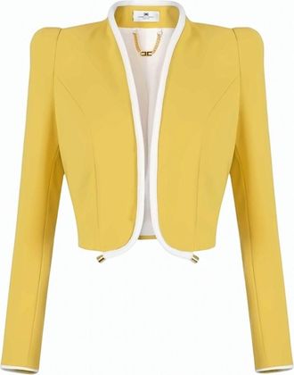 Elisabetta Franchi Lightweight Crepe Piped Jacket
