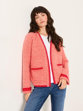 Fat Face FatFace Hattie Red Knitted Edge to Edge Cardigan