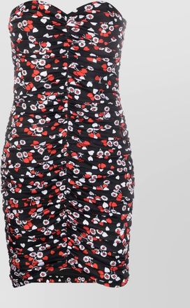 Moschino knee length strapless dress with floral print