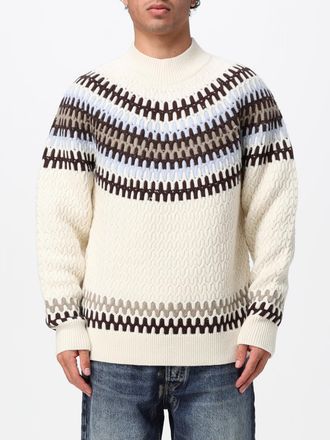 HUGO BOSS Maglia girocollo in pura lana vergine con motivo jacquard astratto
