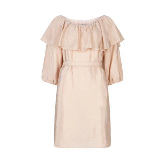 Dante6 Kyo Volant Mini Jurk - Dames - Jurken - Roze - Maat: S Viscose