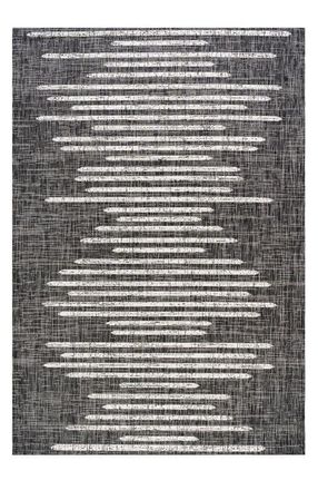 Jonathan Y Designs Zolak Berber Stripe Geometric Indoor/Outdoor Area Rug in Black/ivory at Nordstrom, Size 5Ft 0In X 8Ft 0In