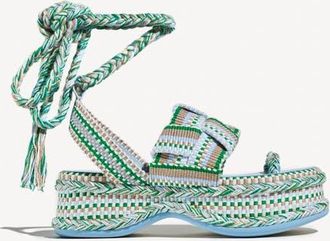 Amambaih Gabriela Braided Platform Sandal with Ankle Ties in Mosaic at Nordstrom, Size 39