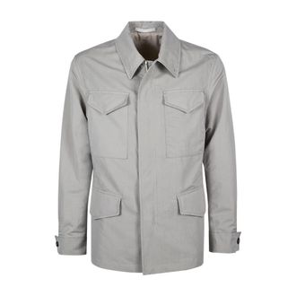 Eleventy Sahariana Jacket - Heren - Zomerjassen - Groen - M - Katoen - Jassen