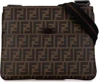 Fendi Pre-owned Cross Body Bags, female, Brown, Size: ONE SIZE Pre-owned Canvas Crossbody Bag