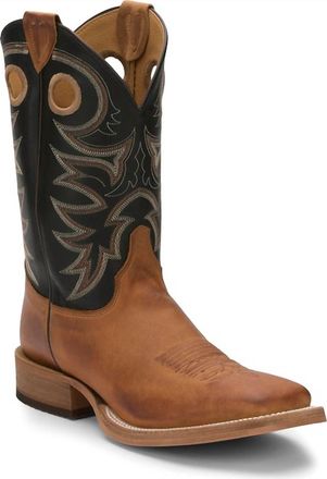Justin Boots Mens Cowhide Leather Western Boots - Extra Wide In Brown/black