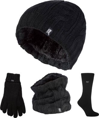 Heat Holders Dames Thermisch Wintersportset - Muts, Handschoenen, Nekwarmer & Draaikolven Sokken