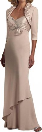 Mon Cheri Montage Long Dress In Stone