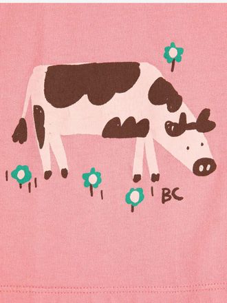 Bobo Choses Girls Cotton T-Shirt With Logo Pink Organic T-Shirts And Polos