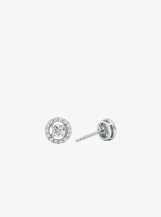 Michael Kors Precious Metal-Plated Sterling Silver Pav&eacute; Halo Stud Earrings