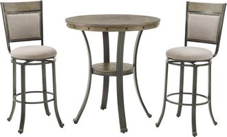Powell Franklin Pub Table, Pewter