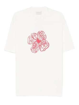 Dr&ocirc;le de Monsieur slogan hibiscus T-shirt - White