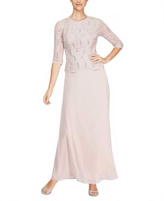 Alex Evenings Womens Tea Length Coctail Dress In Taupe