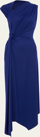 Victoria Beckham Sleeveless Twisted Asymmetric Midi Dress