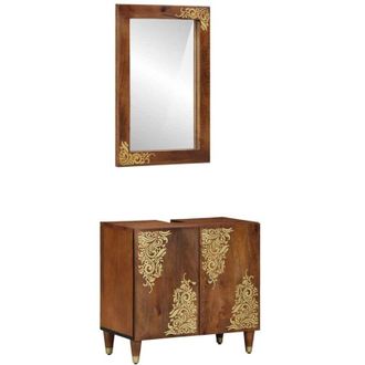 vidaXL Conjunto De Muebles De Ba&ntilde;o 2 Pcs Marr&oacute;n 62 X 33 X 58 Cm Vidaxl