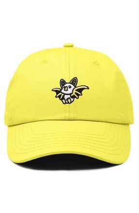 Dalix Honduran Bat Embroidered Dad Hat in Yellow at Nordstrom