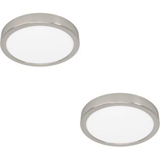 Loops 2 PACK Satin Nickel Design Round Ceiling Light for Indoor Space in Metallics