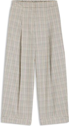 BOSS Checked oversized-fit trousers in stretch wool