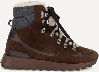 Brunello Cucinelli Suede lace-up Ankle Boots Female 40